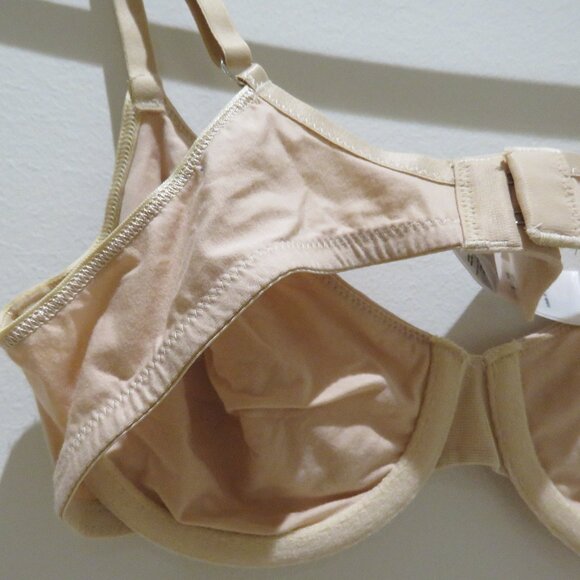HANRO Cotton Sensation Underwire Bra in Beige Neutral Minimalist - Size 34B - Picture 11 of 14